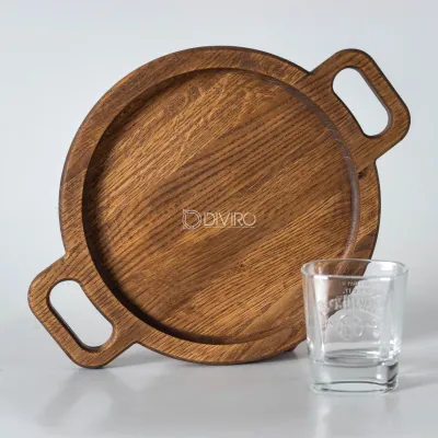 Деревянный поднос с ручками из дуба (33×25 и 38×29 см) от мастерской DIVIRO